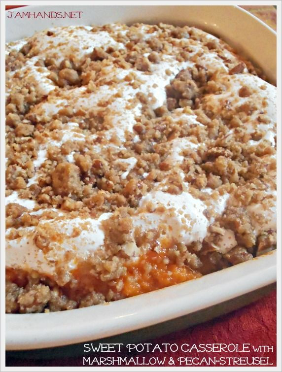 Sweet Potato Casserole With Marshmallows And Pecans
 Sweet Potato Casserole with Marshmallow & Pecan Streusel