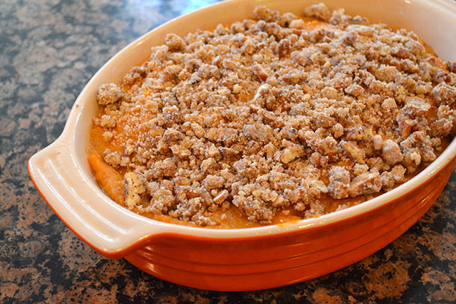 Sweet Potato Casserole With Marshmallows And Pecans
 Sweet Potato Casserole with a Marshmallow & Pecan Crunch