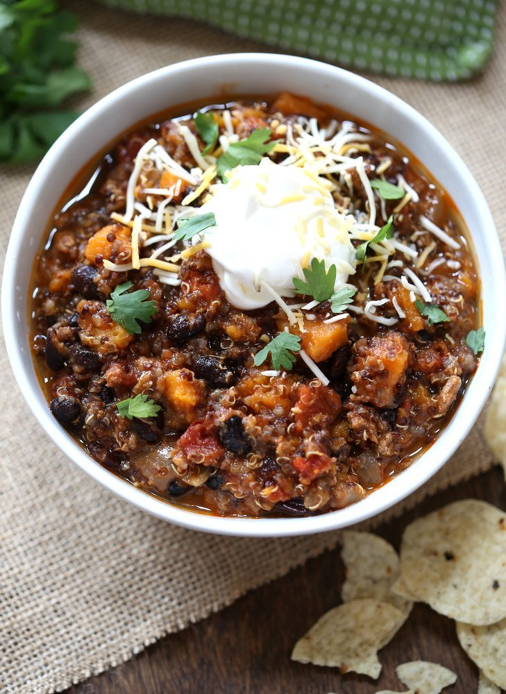 Sweet Potato Chili
 Slow Cooker Turkey Black Bean and Sweet Potato Chili