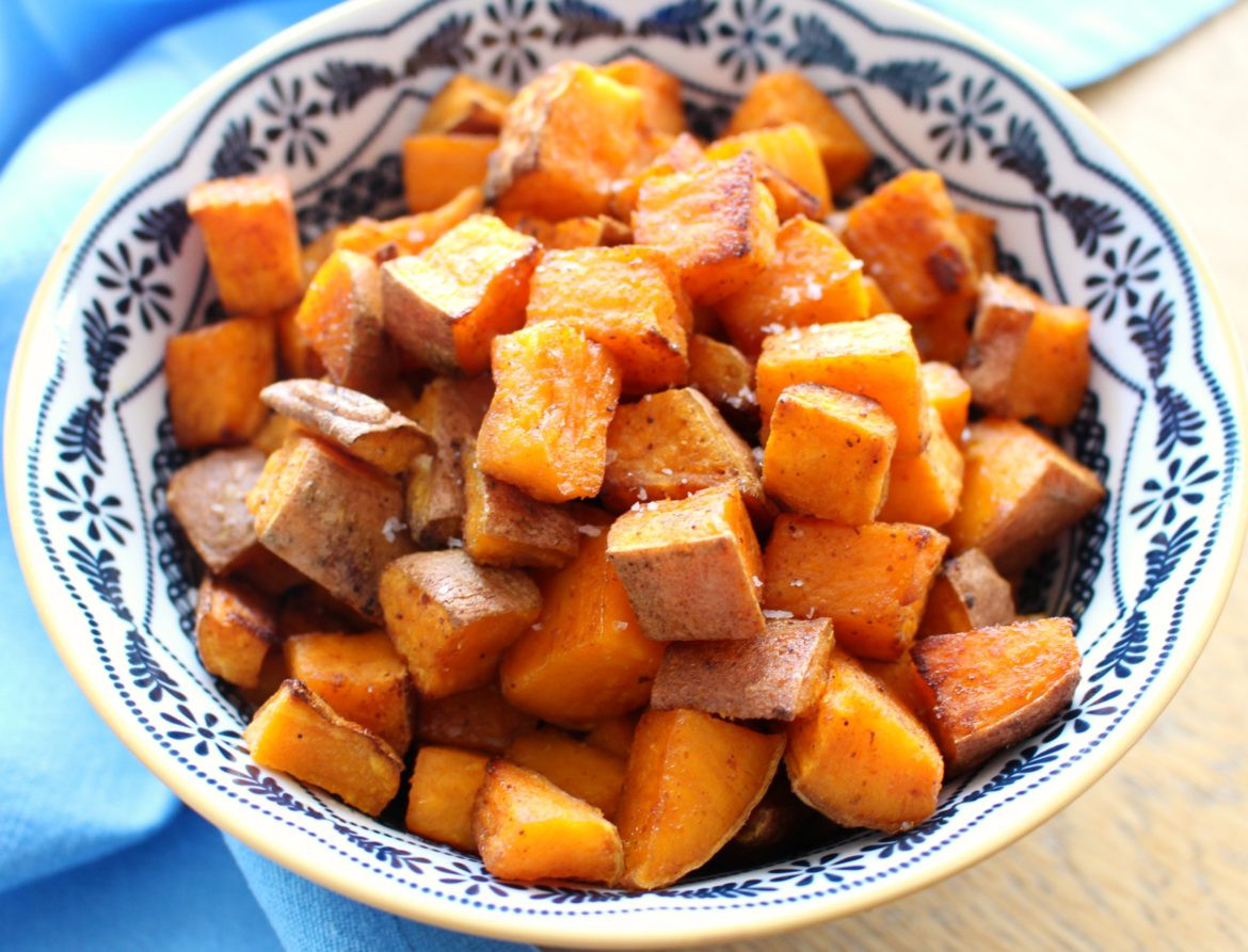 Sweet Potato Cubes
 Crispy Sweet Potato Cubes thewonkyspatula