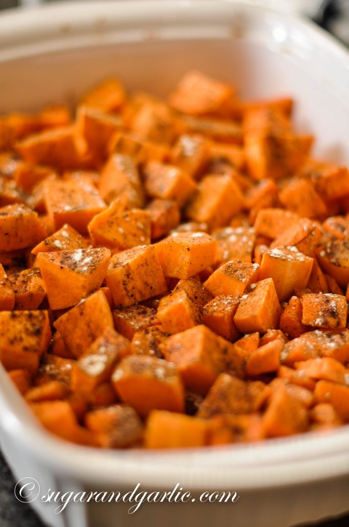 Sweet Potato Cubes
 Savory Roasted Sweet Potatoes Sugar & Garlic