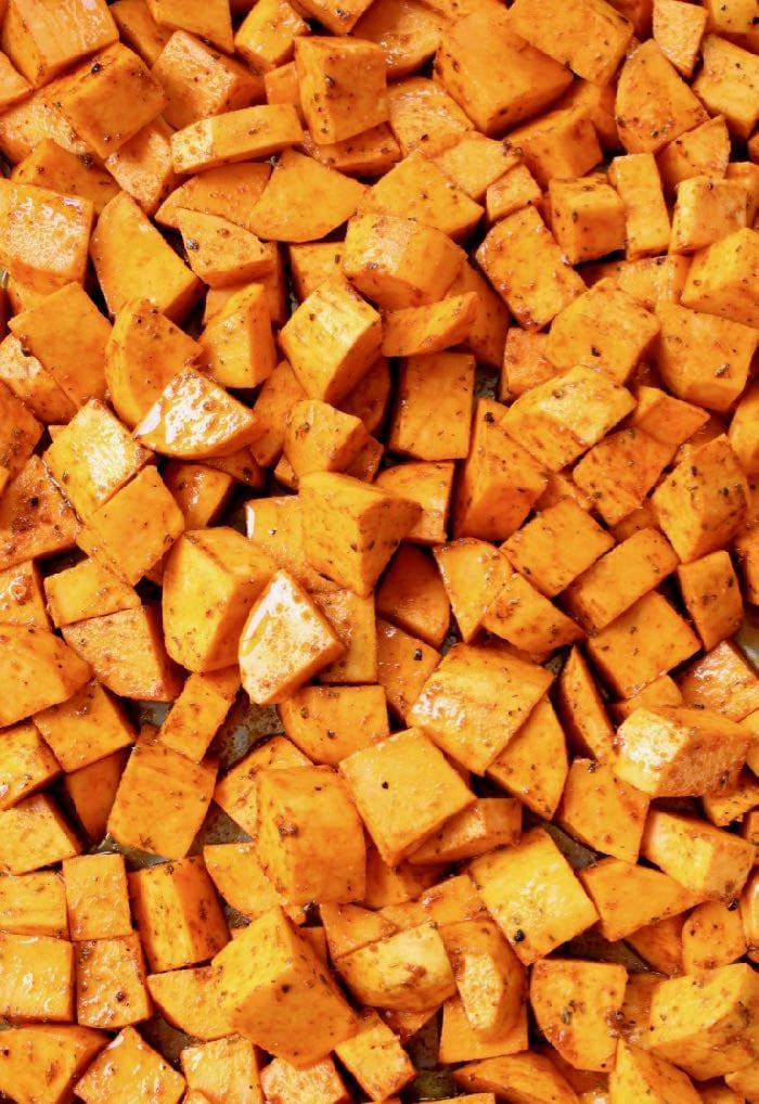 Sweet Potato Cubes
 Oven Roasted Sweet Potatoes Recipe Veggie Society