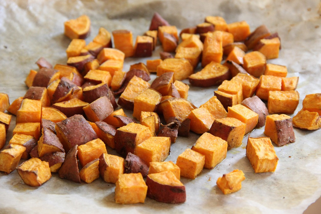 Sweet Potato Cubes
 how to cut a potato into cubes