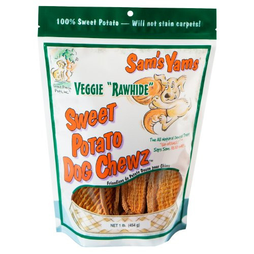 Sweet Potato Dog Treats
 Sam’s Yams Veggie Rawhide Sweet Potato Dog Treats 1 Pound