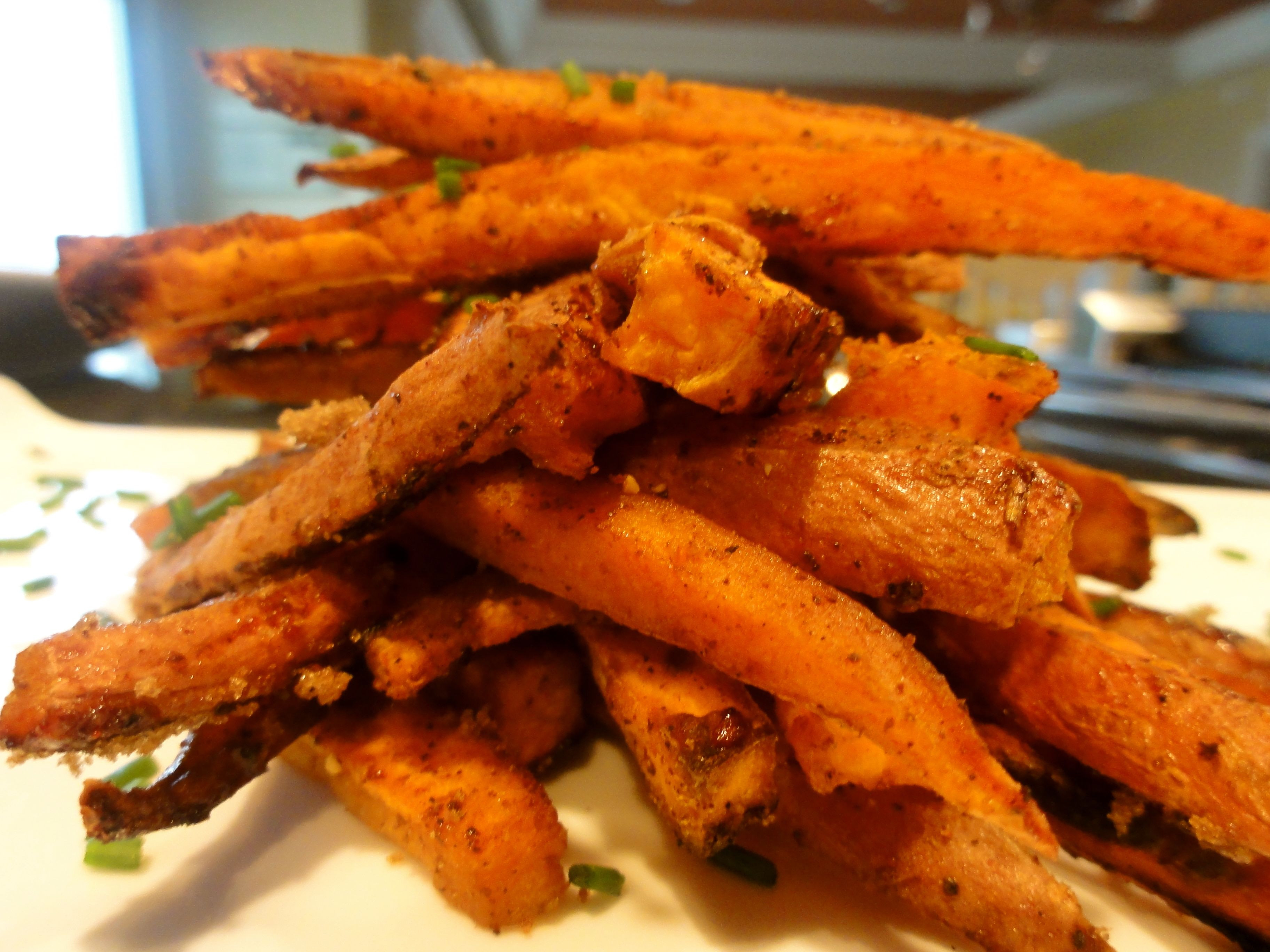 Sweet Potato Fries Deep Fried
 Baked Sweet & Spicy Sweet Potato Fries – ChefPriyanka