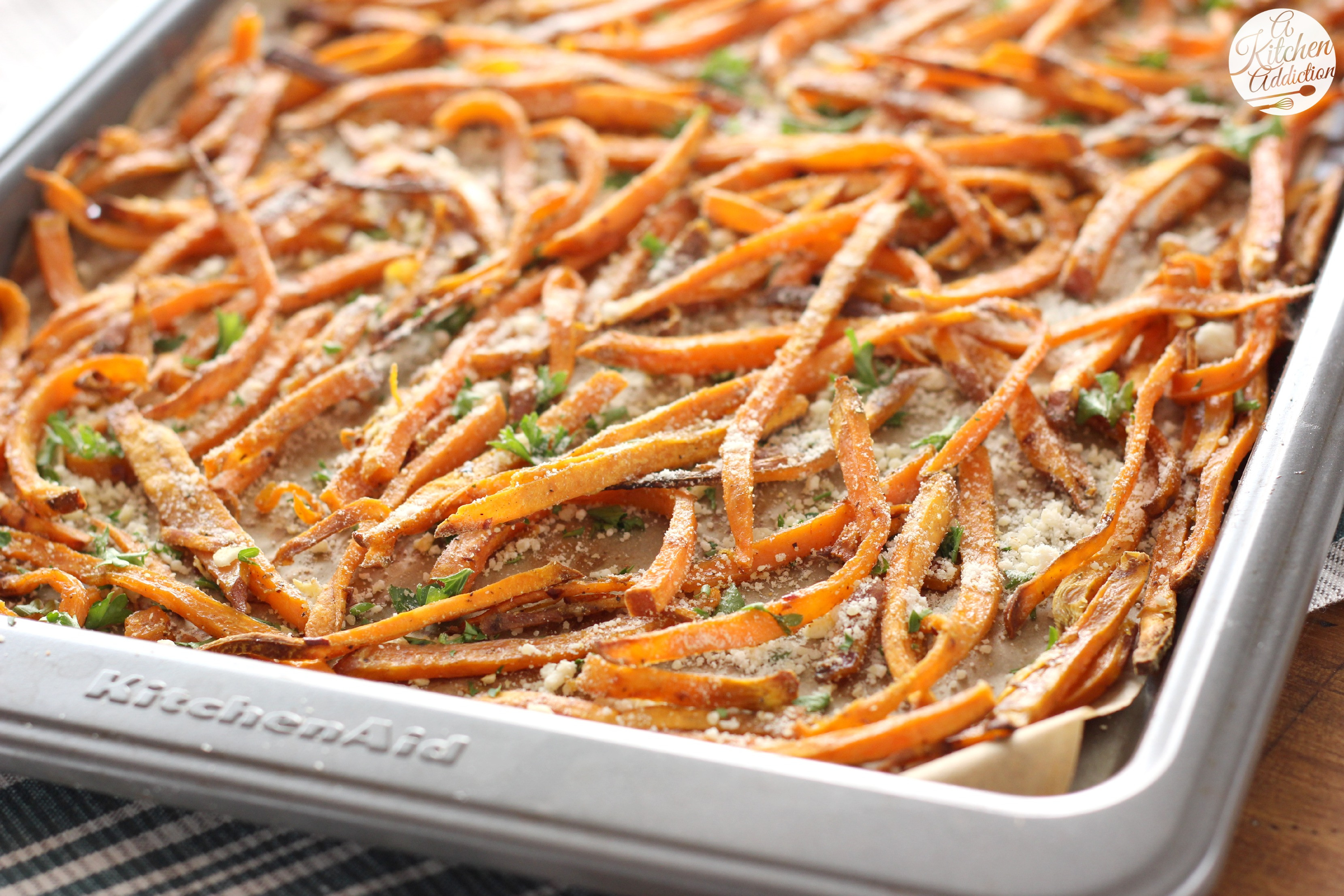 Sweet Potato Fry Recipe
 Garlic and Herb Sweet Potato Fries A Kitchen Addiction