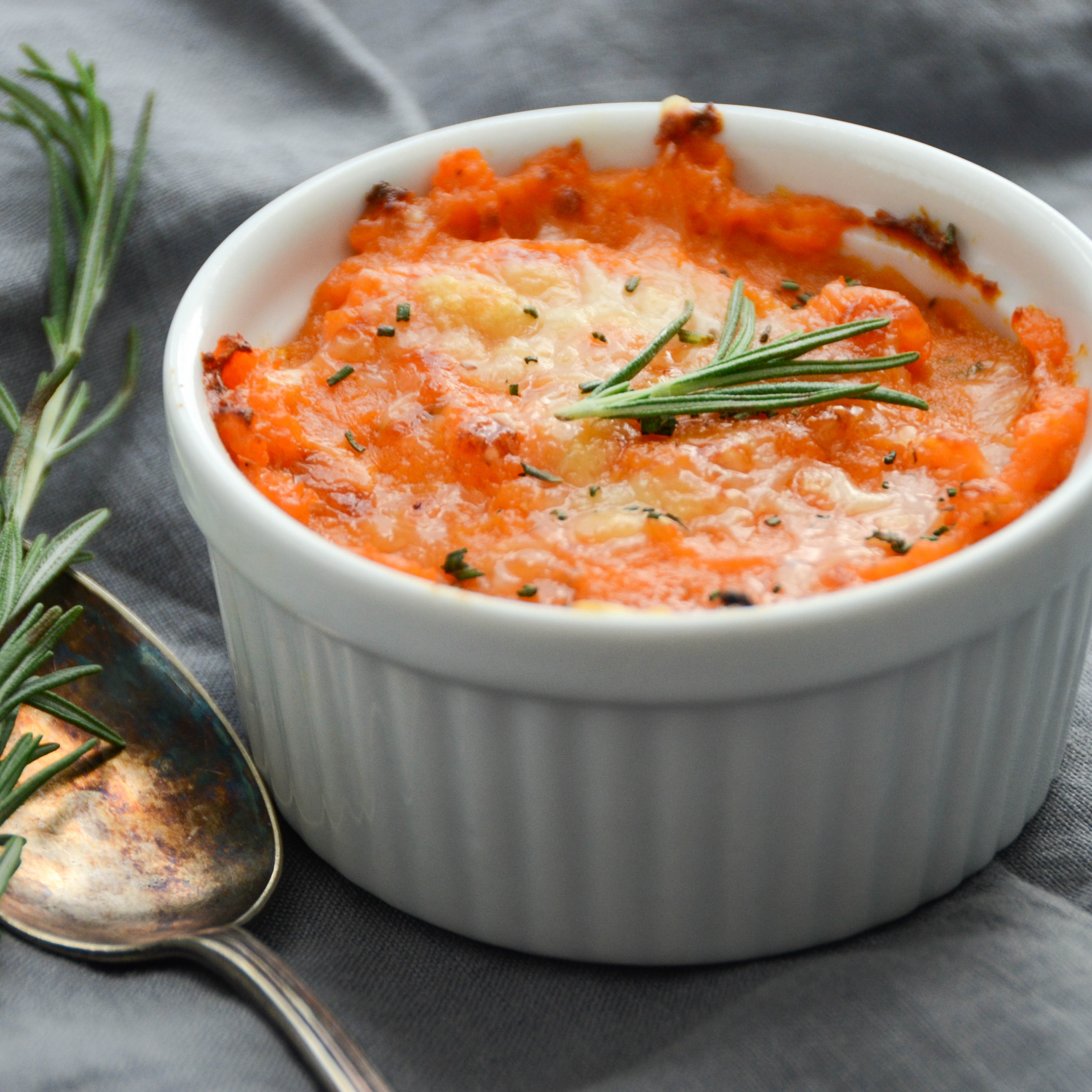 Sweet Potato Gratin
 twice baked sweet potato gratin