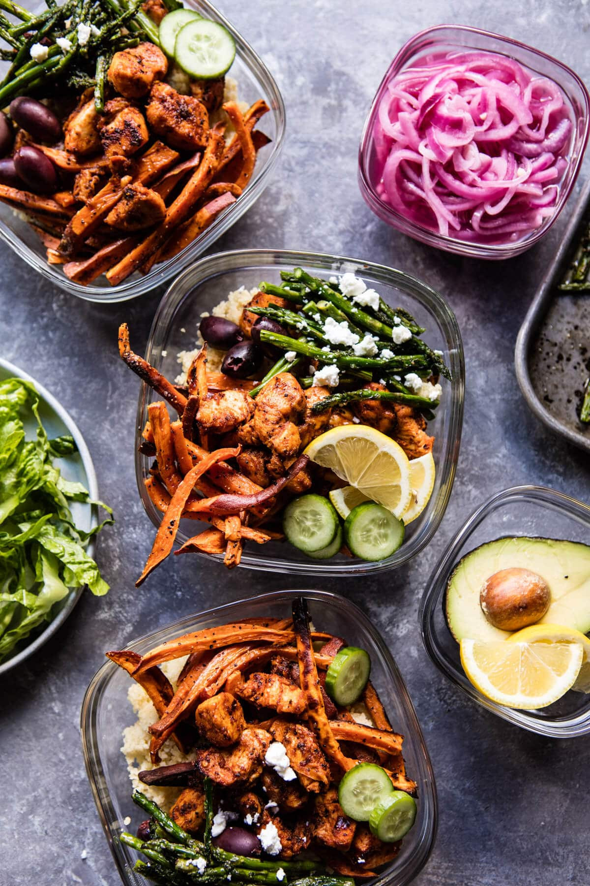 Sweet Potato Meals
 Meal Prep Chicken Shawarma and Sweet Potato Fry Bowls