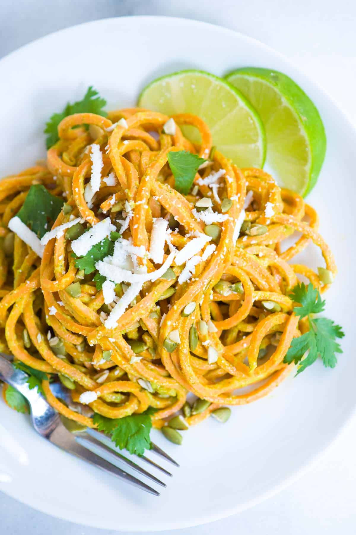 Sweet Potato Noodles
 Creamy Avocado Lime Sweet Potato Noodles