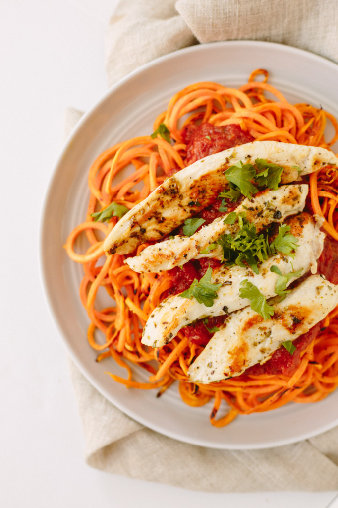 Sweet Potato Noodles
 Sweet Potato Noodles with Chicken and Tomato Basil Sauce