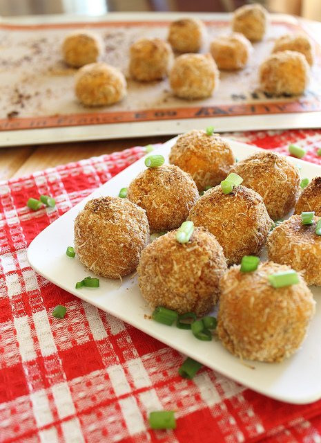 Sweet Potato Puffs
 Sweet potato goat cheese puffs