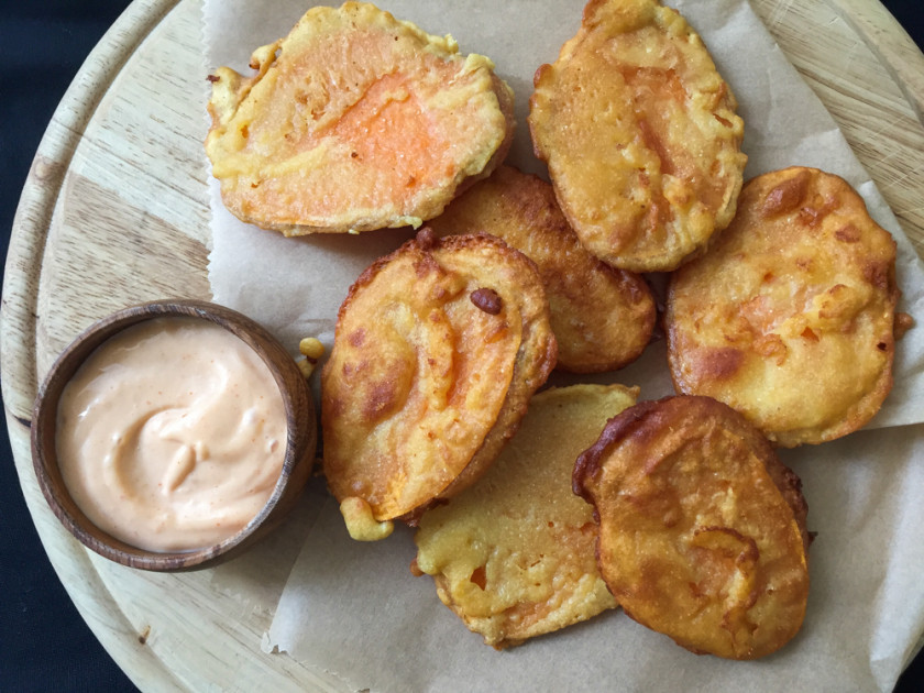 Sweet Potato Tempura
 Sweet Potato Tempura served with Sriracha Mayo