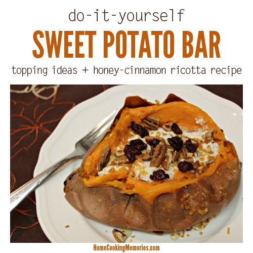 Sweet Potato Toppings
 DIY Baked Sweet Potato Bar for SundaySupper Home
