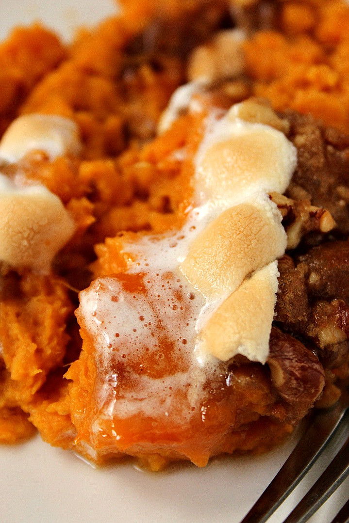 Sweet Potato Toppings
 Sweet Potato Casserole with Praline Marshmallow Topping