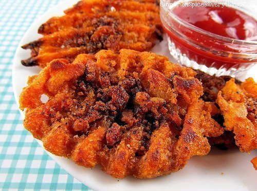 Sweet Potato Waffle Fries
 Can d Bacon Sweet Potato Fries