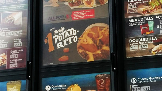 Taco Bell Potato Rito
 Taco Bell Spotted Testing New Beefy Potato Rito Chew Boom