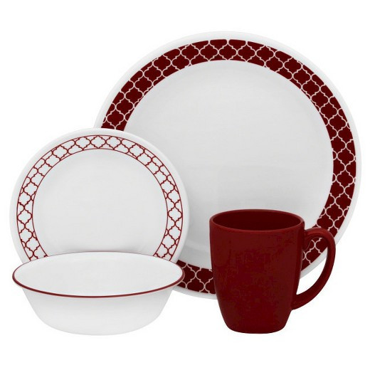 Target Dinner Sets
 Corelle Livingware 16pc Dinnerware Set Crimson Trellis