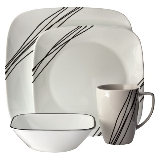 Target Dinner Sets
 Corelle Square 16pc Dinnerware Set Simple Sketch Tar