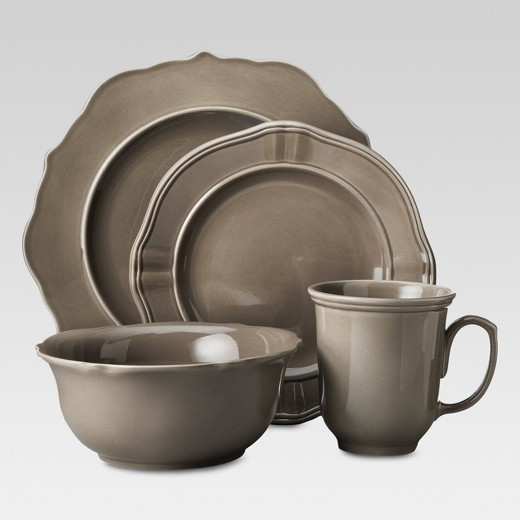 Target Dinner Sets
 Wellsbridge 16pc Dinnerware Set Mocha Threshold Tar