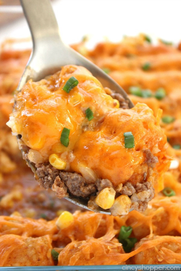 Tater Tot Casserole With Ground Beef
 Cheesy Tater Tot Casserole CincyShopper