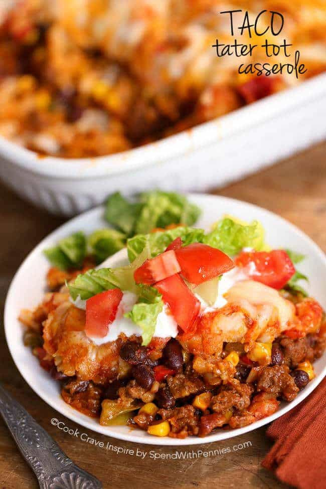 Tater Tot Casserole With Ground Beef
 Taco Tater Tot Casserole