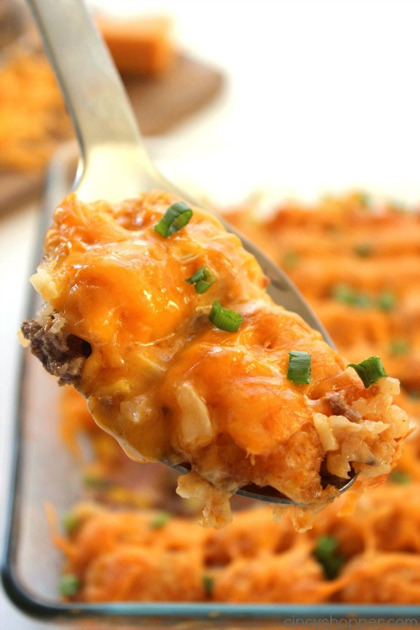 Tater Tot Casserole With Ground Beef
 Cheesy Tater Tot Casserole CincyShopper
