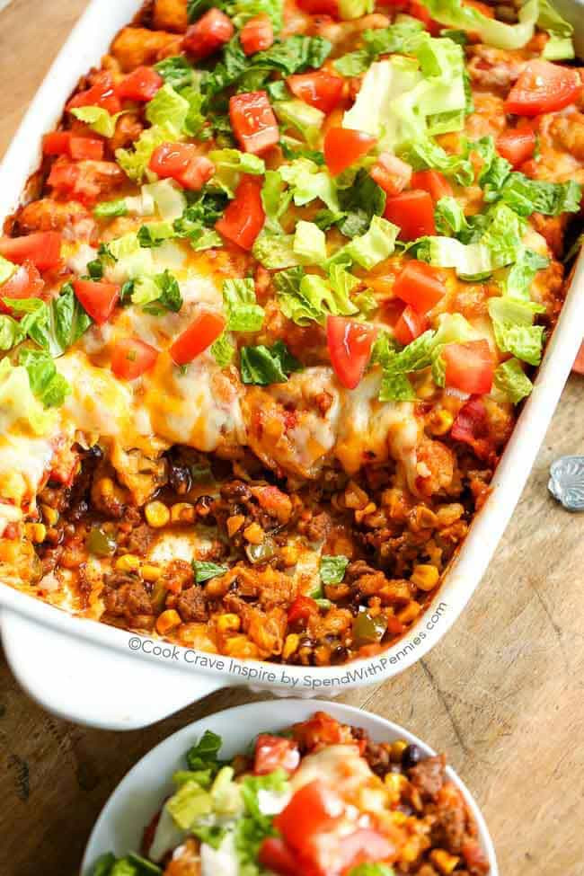 Tater Tot Casserole With Ground Beef
 Taco Tater Tot Casserole