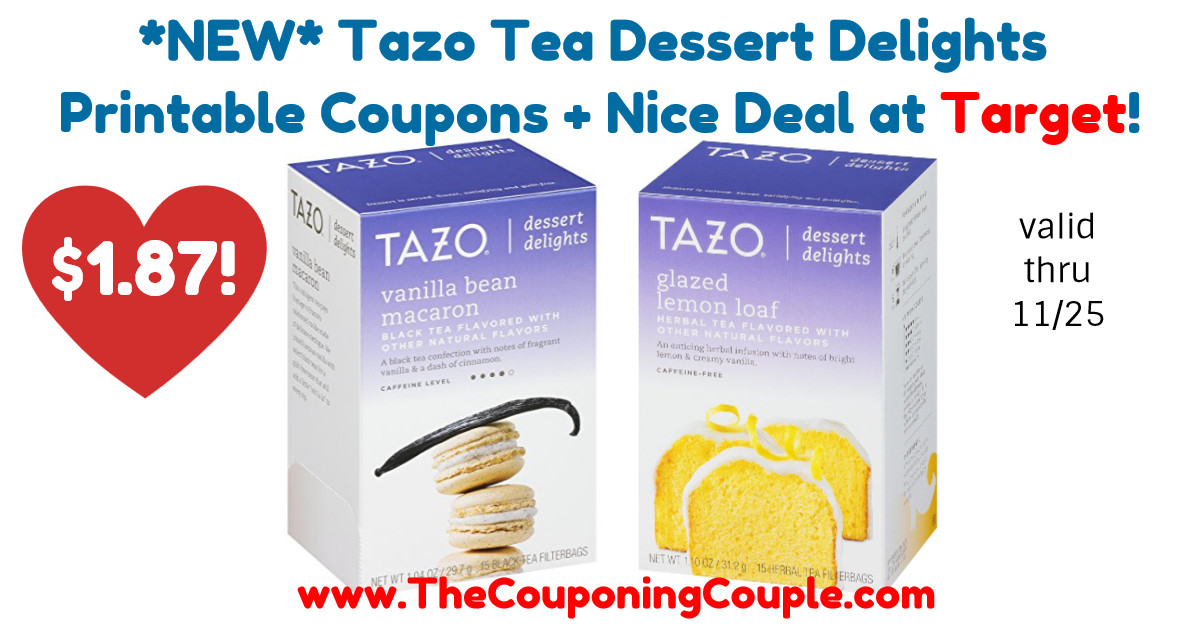 Tazo Dessert Delights
 NEW Tazo Tea Dessert Delights Printable Coupons Nice