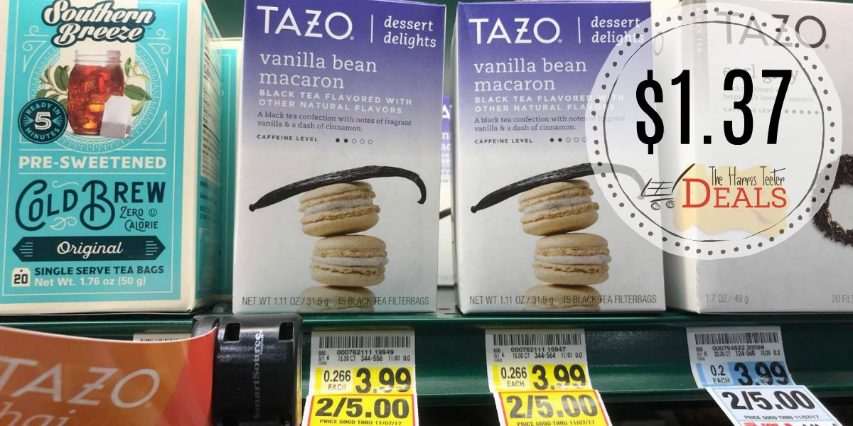 Tazo Dessert Delights
 Tazo Delights Tea as low as $1 37 at Harris Teeter The