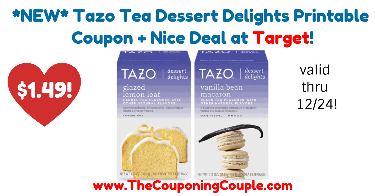 Tazo Dessert Delights
 NEW Tazo Tea Dessert Delights Printable Coupon Nice