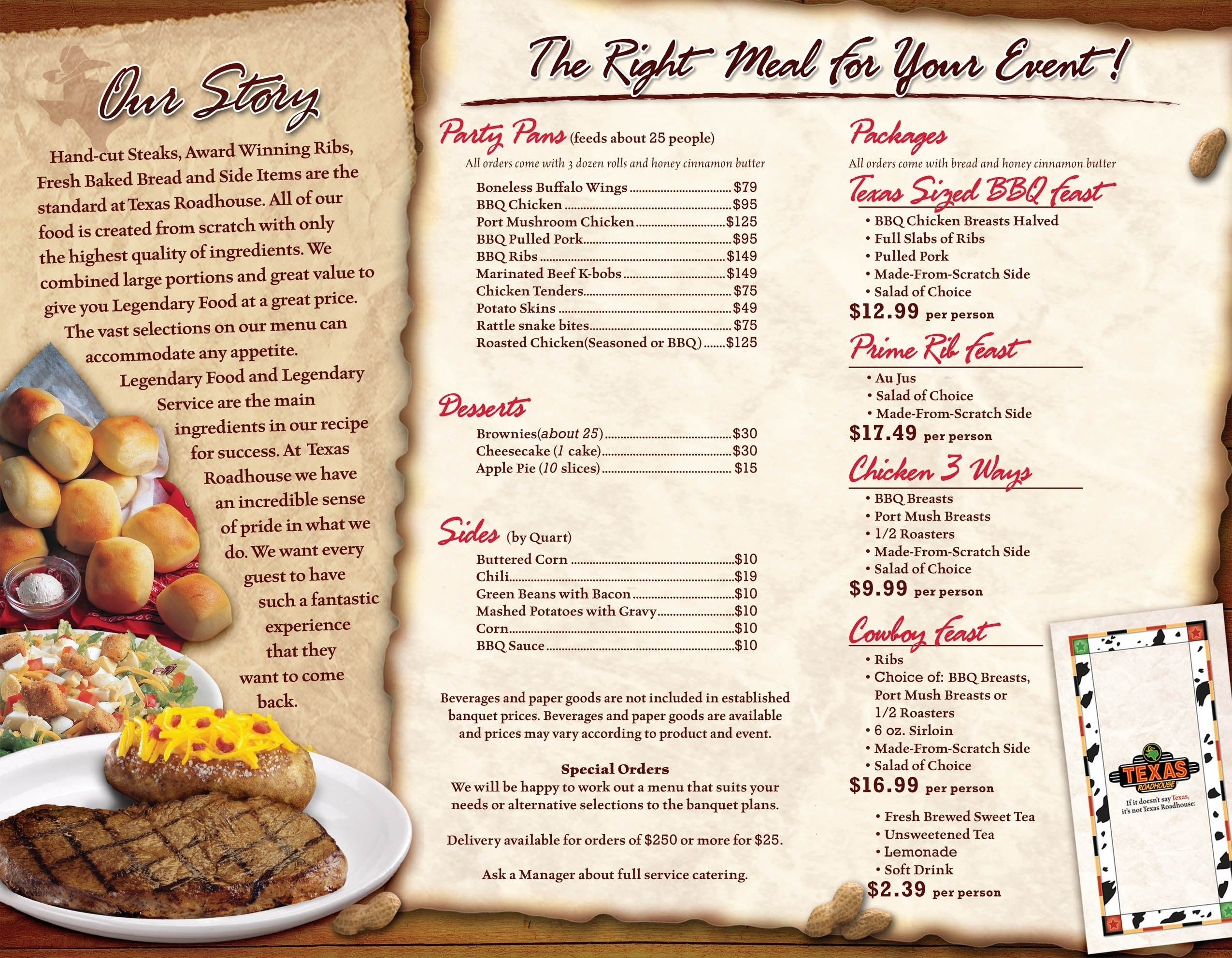 Texas Roadhouse Dessert Menu
 Texas Roadhouse Menu Pdf