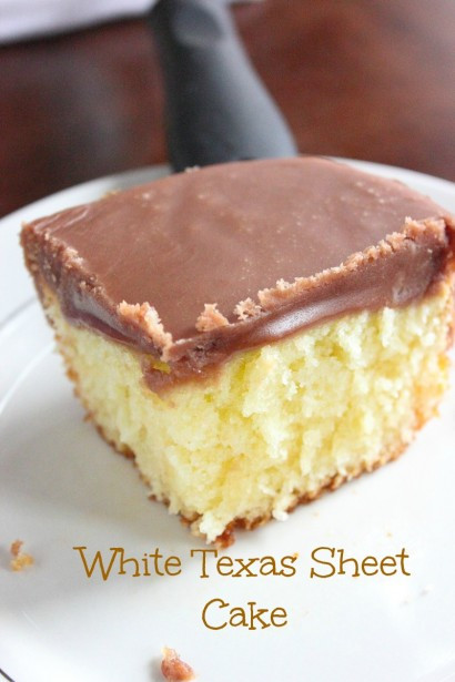 Texas Sheet Cake Frosting
 White Texas Sheet Cake with Chocolate Fudge Frosting