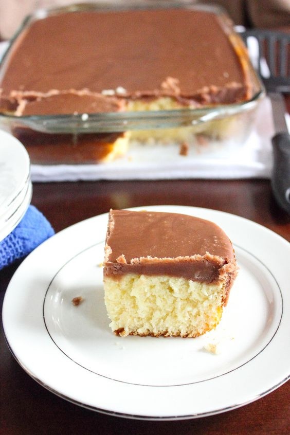 Texas Sheet Cake Frosting
 White Texas Sheet Cake with Chocolate Fudge Frosting