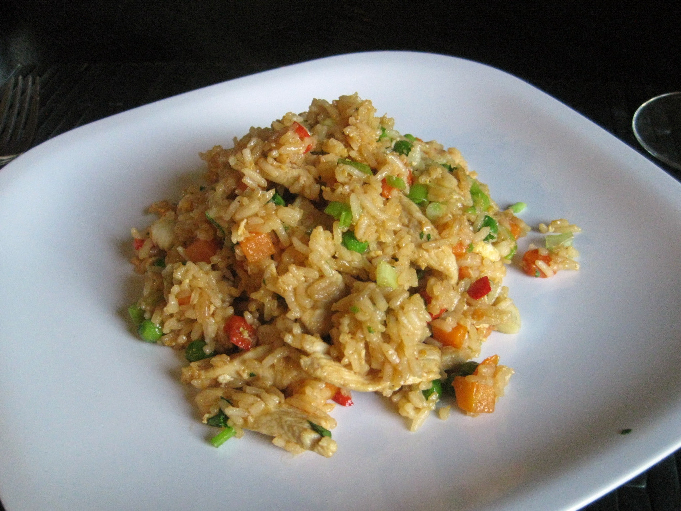 Thai Chicken Fried Rice
 My Life A Plate Thai Style Chicken Fried Rice