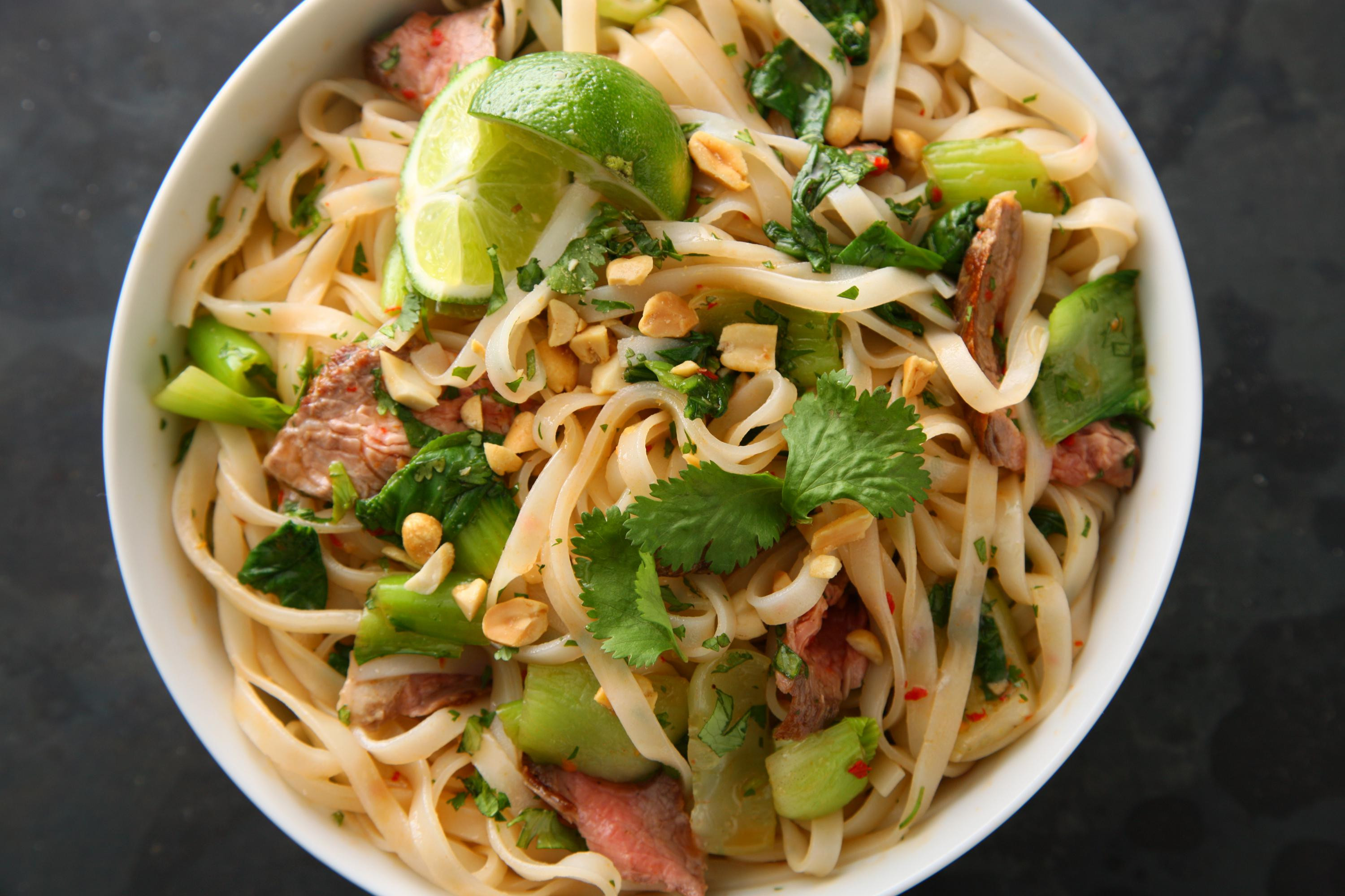 Thai Rice Noodles
 steak rice noodles