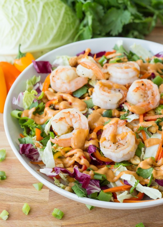 Thai Shrimp Salad
 Grilled Shrimp Thai Salad with a Spicy Peanut Dressing