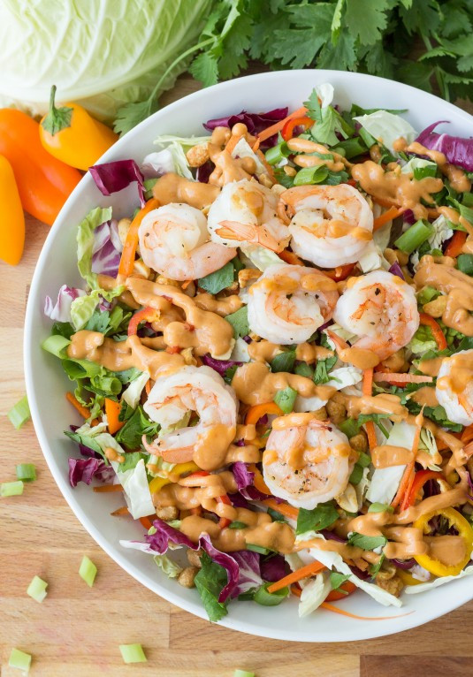 Thai Shrimp Salad
 Grilled Shrimp Thai Salad with a Spicy Peanut Dressing