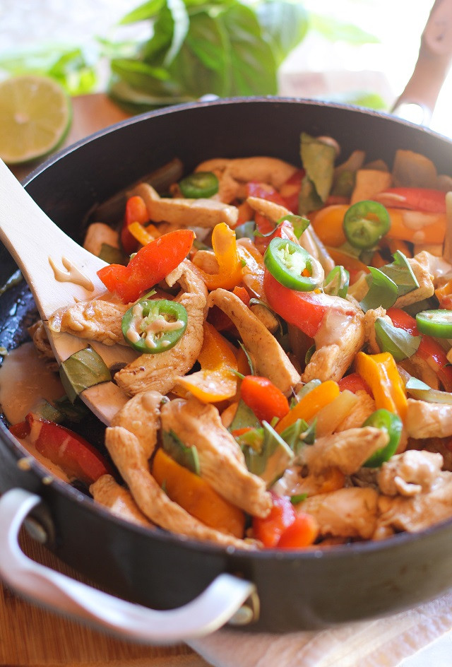 Thai Stir Fry Sauces
 Thai Basil Chicken Stir Fry with Ginger Peanut Sauce The