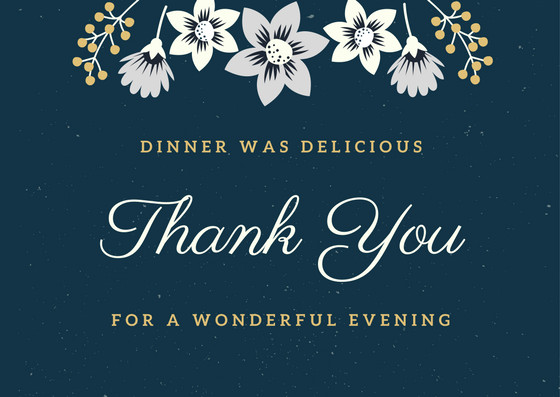 Thanks For Dinner
 Dinner Thank You Notes