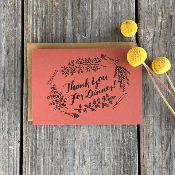 Thanks For Dinner
 Thank You For Dinner Cards Dinner Thank You by ChampaignPaper