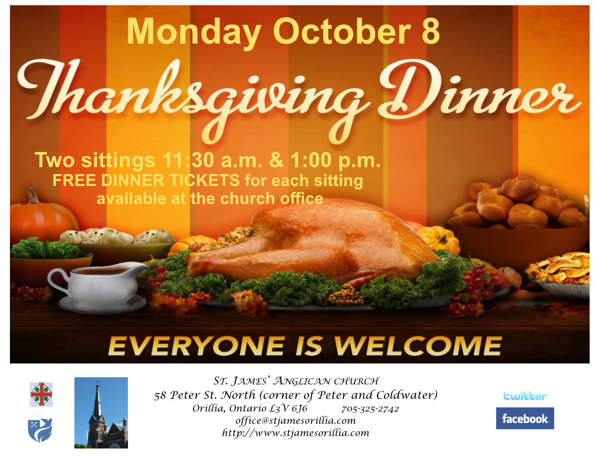 Thanksgiving Dinner 2018
 Thanksgiving Day Dinner 2018 – St James’ Anglican Church