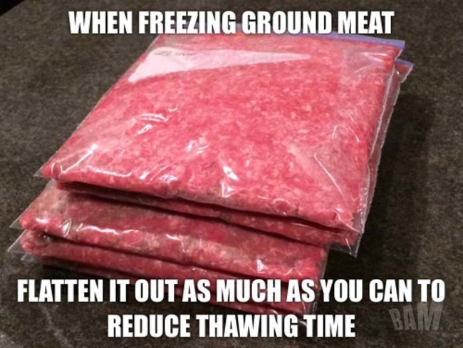 Thaw Ground Beef
 25 More Life Hacks For Easy Solutions To Annoying Problems