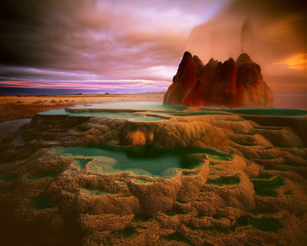 The Black Dessert
 Unusual Fly Geyser in the Black Rock Desert