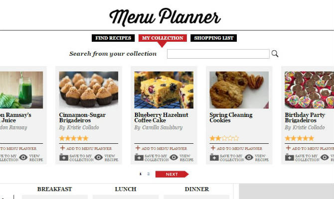 The Dinner Daily
 The Daily Meal’s Menu Planner and Shopping List Are Up and