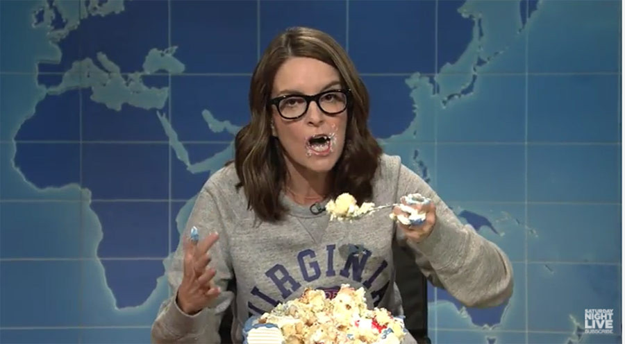 Tina Fey Sheet Cake
 Tina Fey Imparts Sheet Cake Fueled Wisdom on SNL "Who