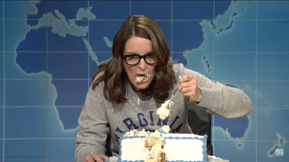 Tina Fey Sheet Cake
 Tina Fey’s ‘Weekend Update’ Takedown of President Trump