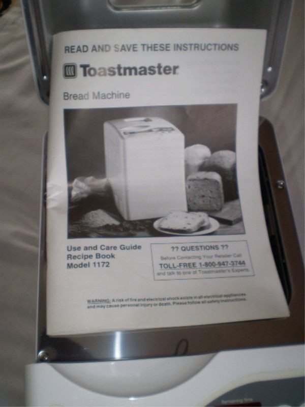 Toastmaster Bread Machine
 TOASTMASTER Bread Box Model 1172 Bread Maker Machine NEW