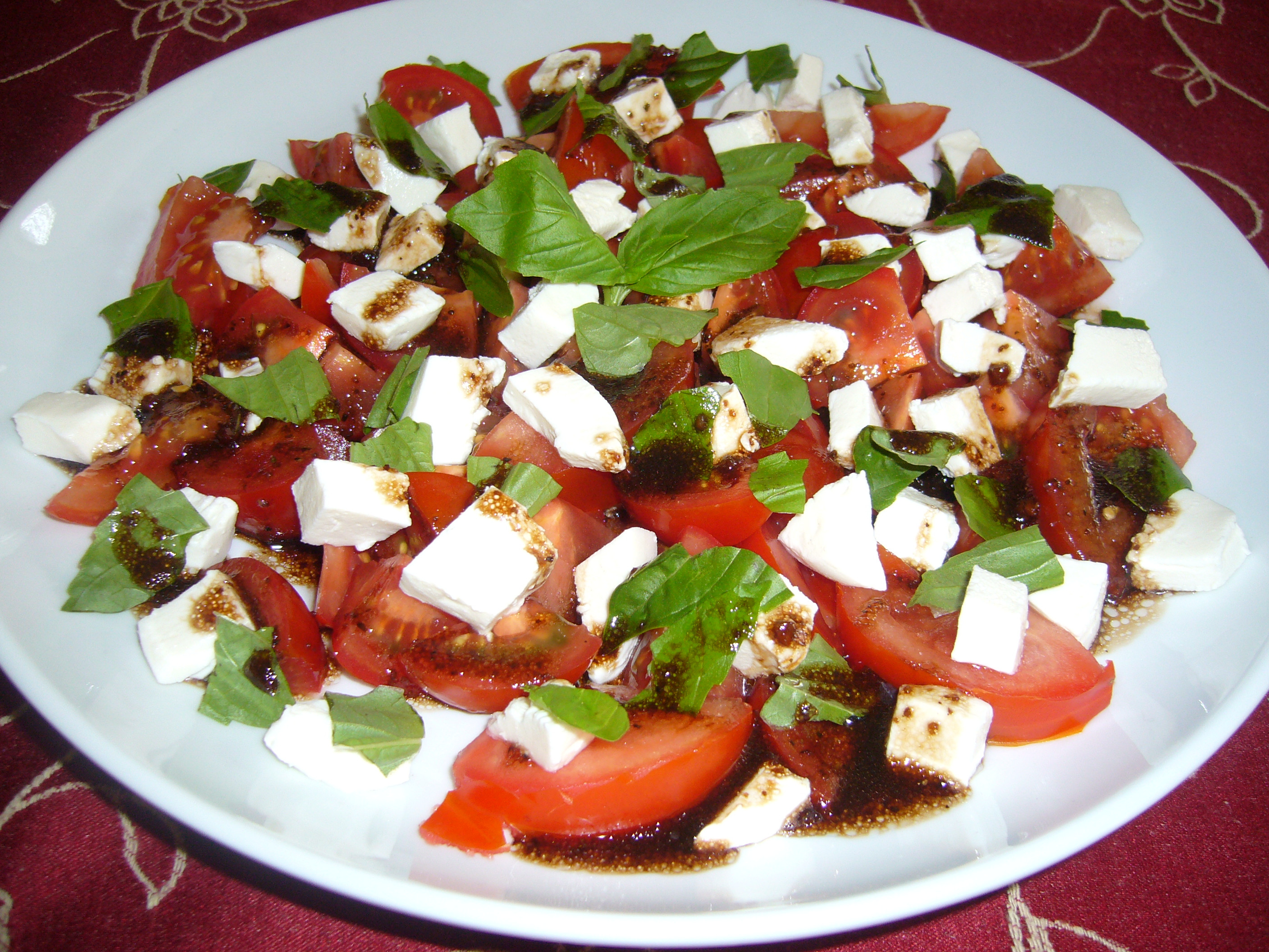 Tomato And Mozzarella Salad
 Tomato Mozzarella and Basil Salad