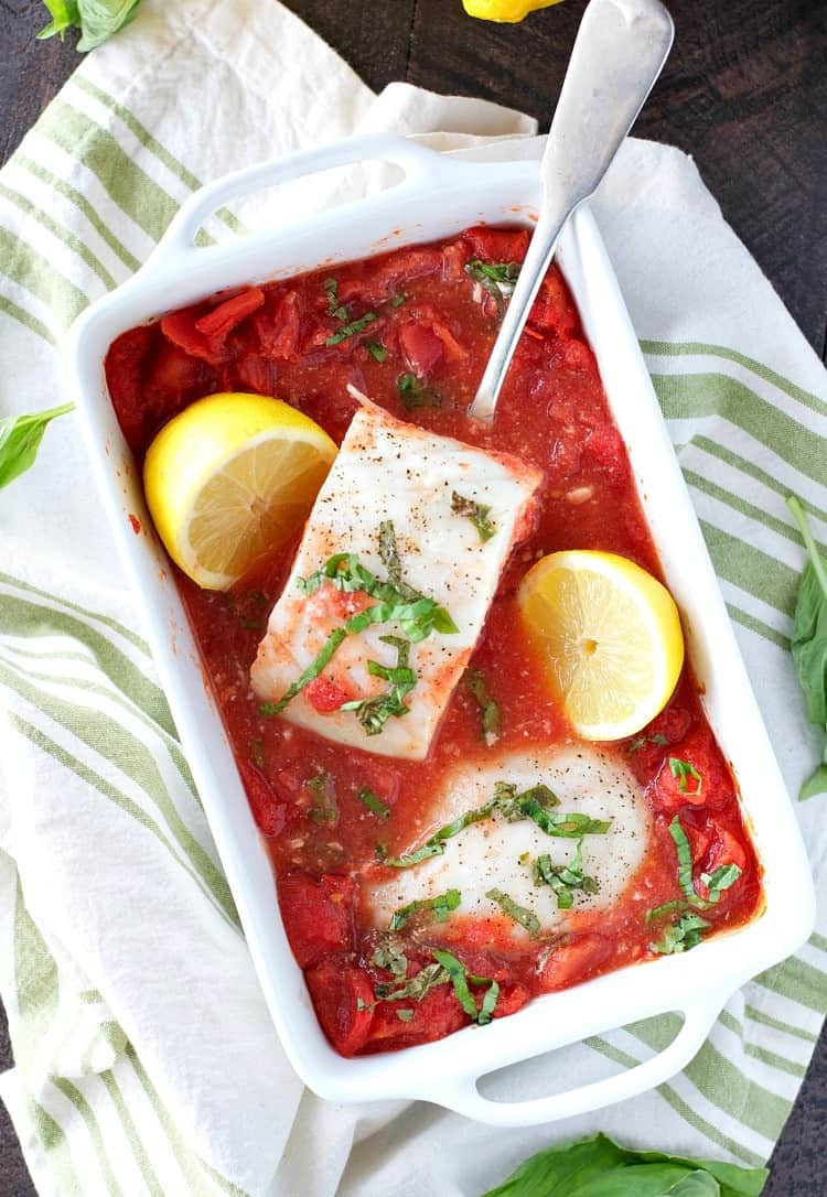 Tomato Basil Sauce
 4 Ingre nt Baked Fish with Tomato and Basil Sauce The