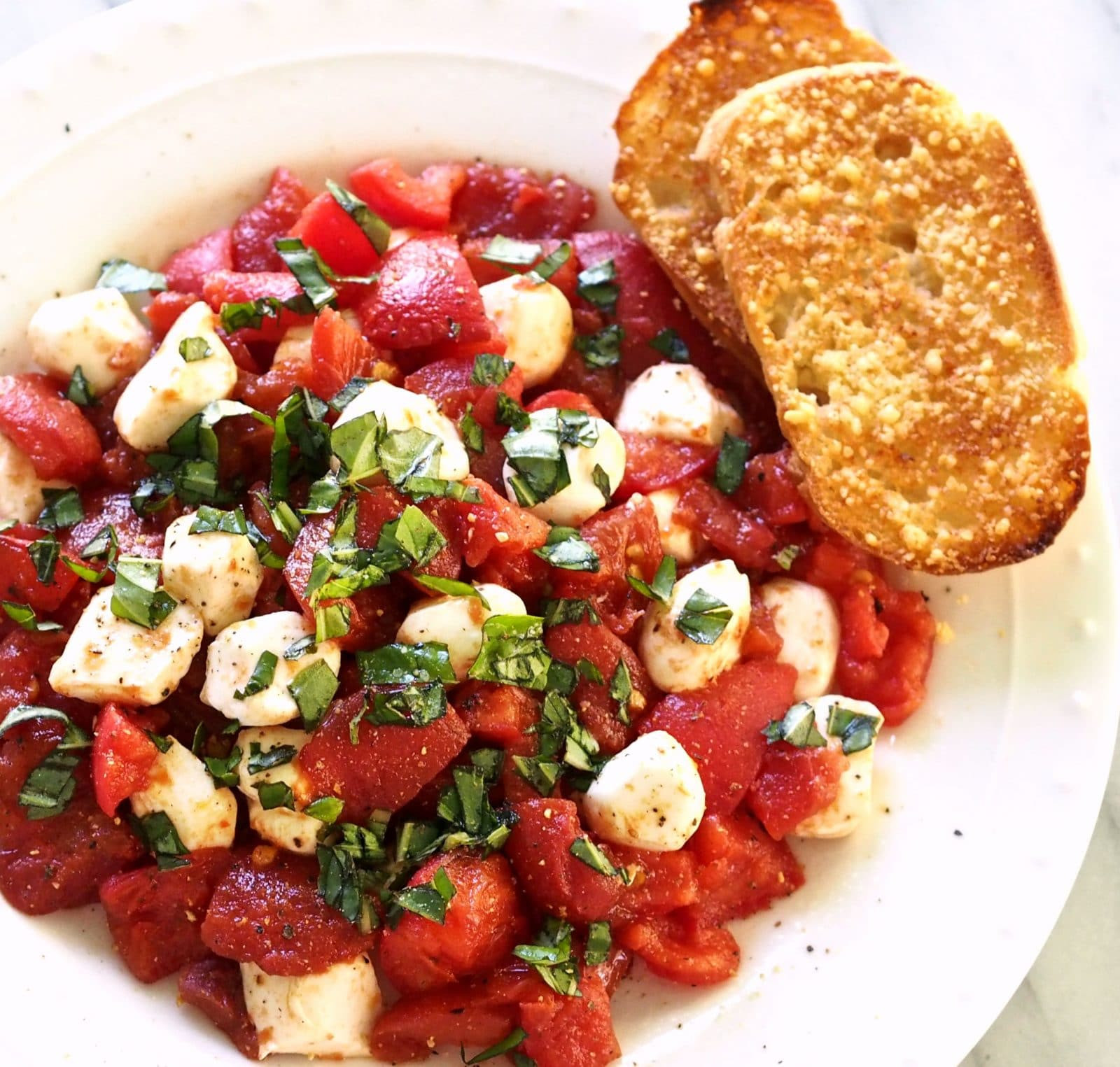 Tomato Caprese Salad
 Roasted Tomato Caprese Salad Simply Sated